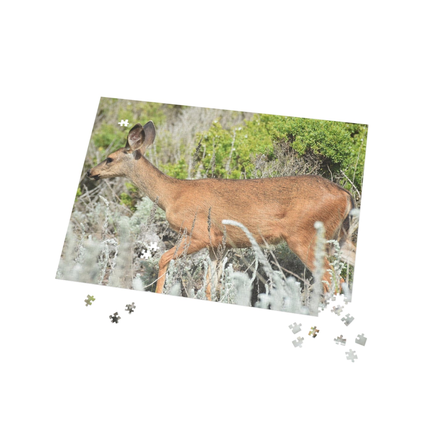 1000-Piece Mule Deer in Shrubbery Puzzle